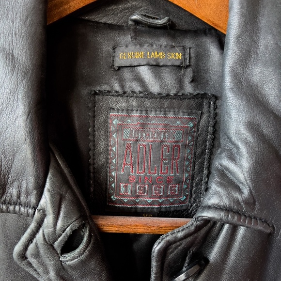 Authentic Adler Genuine Lambskin Black Leather Jacket - Picture 4 of 5